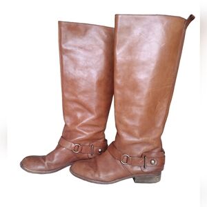Coach riding tall boots in cognac color size 9 1/2